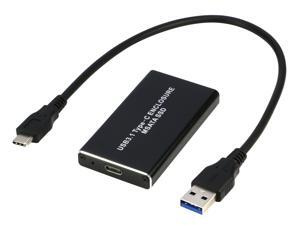 RIITOP mSATA to USB Type C USB-C Adapter SSD Enclosure Case with USB Type C to A Cable - Black RIITOP mSATA to USB Type C USB-C Adapter SSD Enclosure Case with USB Type C to A Cable - Black