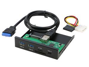 3.5" Internal USB 3.0 SD TF MicroSD Card Reader w/ USB-C 3.1 Gen 1 Type C + 2 x USB 3.0 Port Hub Front Panel For Desktop PC Floppy Disk Drive Bay 3.5" Internal USB 3.0 SD TF MicroSD Card Reader w/ USB-C 3.1 Gen 1 Type C + 2 x USB 3.0 Port Hub Front Panel For Desktop PC Floppy Disk Drive Bay