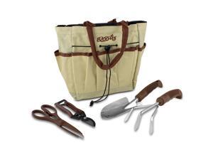 Blooms 5-Piece Gardening Tool Set Kit Organizer Bag Tote (Tan Canvas Bag) Blooms 5-Piece Gardening Tool Set Kit Organizer Bag Tote (Tan Canvas Bag)
