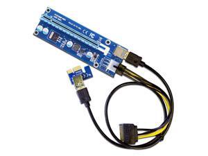 4 Solid Capacitors VER PCIe 1x to 16x PCI Express Extender Powered Riser Card,Ethereum Mining ETH GPU Riser Adapter Power by PCIe 6pin w/ 60cm USB 3.0 Extension Cable& 6-Pin PCI-E to SATA Power Cable 4 Solid Capacitors VER PCIe 1x to 16x PCI Express Extender Powered Riser Card,Ethereum Mining ETH GPU Riser Adapter Power by PCIe 6pin w/ 60cm USB 3.0 Extension Cable& 6-Pin PCI-E to SATA Power Cable