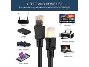 Cat8 Ethernet Cable, Outdoor&Indoor,Heavy Duty High Speed 26AWG Cat8 LAN Network Cable 40Gbps, 2000Mhz with Gold Plated RJ45 Connector, Weatherproof S/FTP UV Resistant for Router/Gaming/Modem/- 30FT Cat8 Ethernet Cable, Outdoor&Indoor,Heavy Duty High Speed 26AWG Cat8 LAN Network Cable 40Gbps, 2000Mhz with Gold Plated RJ45 Connector, Weatherproof S/FTP UV Resistant for Router/Gaming/Modem/- 30FT
