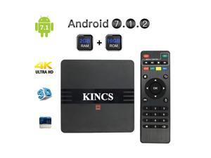 KINCS Smart TV Box 4K Ultra HD Android 7.1 Quad Core 2GB Ram+16GB Rom OTT IPTV Internet Network Streaming Media Player KINCS Smart TV Box 4K Ultra HD Android 7.1 Quad Core 2GB Ram+16GB Rom OTT IPTV Internet Network Streaming Media Player