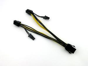 6 inch 18AWG PCIE 6pin to Dual 8-pin (6+2) Y-Splitter Extension Cable for Open AIR GPU Mining Rig or ASIC Miner 6 inch 18AWG PCIE 6pin to Dual 8-pin (6+2) Y-Splitter Extension Cable for Open AIR GPU Mining Rig or ASIC Miner