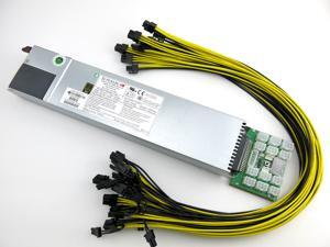 SuperMicro 1200 Watt Chain Sync GPU Open Air Mining Rig Power Supply 110-240V 80+ Gold Rated + 10 PCIE Power Cables SuperMicro 1200 Watt Chain Sync GPU Open Air Mining Rig Power Supply 110-240V 80+ Gold Rated + 10 PCIE Power Cables