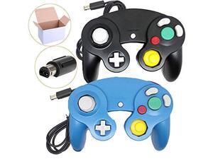 Lot Of 2 Packs Classic Ngc Wired Controllers For Wii GameCube Black And Blue Lot Of 2 Packs Classic Ngc Wired Controllers For Wii GameCube Black And Blue