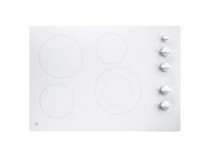 GE JP3530TJWW 30" Built-in Electric Cooktop with Four Radiant Cooking Elements Side Control Knobs Keep-Warm and Melt Settings in White GE JP3530TJWW 30" Built-in Electric Cooktop with Four Radiant Cooking Elements Side Control Knobs Keep-Warm and Melt Settings in White