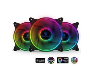 anidees AI Tesseract 120mm 3pcs RGB PWM Fan compatible with ASUS Aura SYNC/MSI Mystic Sync/GIGABYTE Fusion, controlled by 5V 3pins RGB Header on MB, for Case Fan, Cooler Fan, with Remote(AI-TESSERACT) anidees AI Tesseract 120mm 3pcs RGB PWM Fan compatible with ASUS Aura SYNC/MSI Mystic Sync/GIGABYTE Fusion, controlled by 5V 3pins RGB Header on MB, for Case Fan, Cooler Fan, with Remote(AI-TESSERACT)