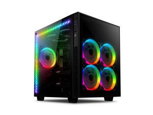 anidees AI Crystal Cube V3 Dual Chamber Tempered Glass EATX /ATX PC Gaming Case with 5 RGB Fans / 2 LED Strips AR3 version - Black AI-CL-Cube-AR3 anidees AI Crystal Cube V3 Dual Chamber Tempered Glass EATX /ATX PC Gaming Case with 5 RGB Fans / 2 LED Strips AR3 version - Black AI-CL-Cube-AR3