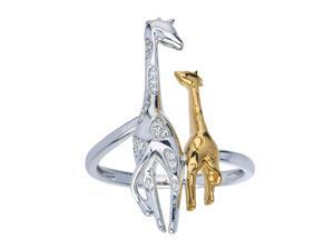 Diamond Giraffe Ring in 10Kt Yellow Gold and Sterling Silver Diamond Giraffe Ring in 10Kt Yellow Gold and Sterling Silver