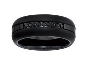 Black Tungsten Carbide Treated Black Diamond Mens Wedding Band Black Tungsten Carbide Treated Black Diamond Mens Wedding Band