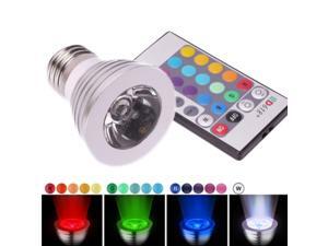 3W E27 16 Color LED RGB Magic Spot Light Bulb Lamp with Wireless Remote Control 3W E27 16 Color LED RGB Magic Spot Light Bulb Lamp with Wireless Remote Control