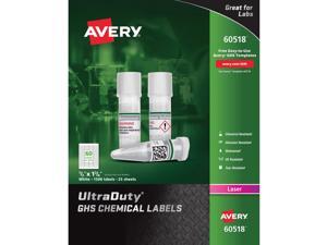 Avery GHS Chemical Labels 60UP 5BX/CT White 60518 Avery GHS Chemical Labels 60UP 5BX/CT White 60518