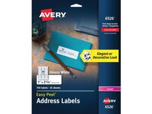 Avery Mailing Labels Address 1"x2-5/8" 750/PK Glossy WE 6526 Avery Mailing Labels Address 1"x2-5/8" 750/PK Glossy WE 6526