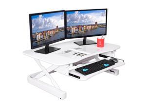 ApexDesk ZT Series Height Adjustable Sit to Stand Electric Desk Converter, 2-Tier Design with Large 36x24" Upper Work Surface and Lower Keyboard Tray Deck (Electric Riser, White) ApexDesk ZT Series Height Adjustable Sit to Stand Electric Desk Converter, 2-Tier Design with Large 36x24" Upper Work Surface and Lower Keyboard Tray Deck (Electric Riser, White)