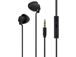 2 Pcs Wired Sleep Earphones Ultra Flexible Silicon Earplugs Noise Cancelling with Microphone-White+Black 2 Pcs Wired Sleep Earphones Ultra Flexible Silicon Earplugs Noise Cancelling with Microphone-White+Black