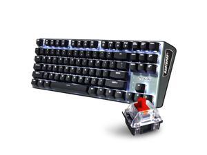 Rantopad MXX Mechanical Gaming Keyboard - 87 Keys, White Backlit, Red Switches, Grey Aluminum Cover, N-Key Rollover Rantopad MXX Mechanical Gaming Keyboard - 87 Keys, White Backlit, Red Switches, Grey Aluminum Cover, N-Key Rollover