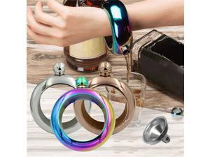 3.5oz Portable Stainless Steel Hip Flask Holder Alcohol Drink Bangle Bracelet US 3.5oz Portable Stainless Steel Hip Flask Holder Alcohol Drink Bangle Bracelet US