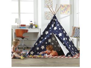 Merry Products TPE0080213010 Childrens Teepee Play Tent with white stars, Blue Merry Products TPE0080213010 Childrens Teepee Play Tent with white stars, Blue