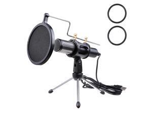 Condenser USB Microphone w/ Tripod Stand for Game Chat Studio Recording Laptop Computer Condenser USB Microphone w/ Tripod Stand for Game Chat Studio Recording Laptop Computer