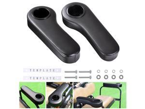 2pcs Universal Golf Cart Armrest Cushion with Cup Holder PU Covered Fits for Club Car Rear Seats 2pcs Universal Golf Cart Armrest Cushion with Cup Holder PU Covered Fits for Club Car Rear Seats