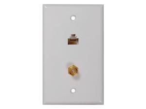 RCA TPH557R CAT-5E/6 F & Coaxial Connector Wall Plate RCA TPH557R CAT-5E/6 F & Coaxial Connector Wall Plate