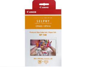 Canon 8568B001 Rp 108 - 1 - Print Ribbon Cassette And Paper Kit - For Selphy Cp1000, Cp910, Cp910 Printing Kit Canon 8568B001 Rp 108 - 1 - Print Ribbon Cassette And Paper Kit - For Selphy Cp1000, Cp910, Cp910 Printing Kit