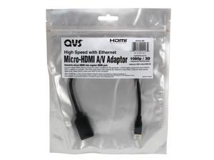 QVS HDAD-MF Micro-Hdmi Male To Hdmi Female Digitala/V 4K Hdcameraconversioncbl QVS HDAD-MF Micro-Hdmi Male To Hdmi Female Digitala/V 4K Hdcameraconversioncbl
