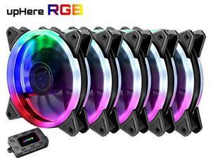 upHere 5-Pack Wireless RGB LED 120mm Case Fan,Quiet Edition High Airflow Adjustable Color LED Case Fan for PC Cases, CPU Coolers,Radiators system upHere 5-Pack Wireless RGB LED 120mm Case Fan,Quiet Edition High Airflow Adjustable Color LED Case Fan for PC Cases, CPU Coolers,Radiators system