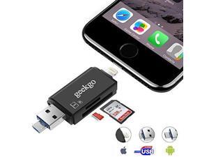 Geekgo SD Card Reader,Micro SD USB Memory Card Reader Adapter Viewer for iPhone iPad Android Mac - Supports Lightning Micro USB OTG 3 in 1 (Black) Geekgo SD Card Reader,Micro SD USB Memory Card Reader Adapter Viewer for iPhone iPad Android Mac - Supports Lightning Micro USB OTG 3 in 1 (Black)