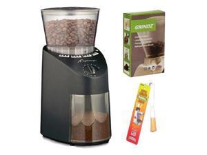 Capresso Jura Infinity 560 Conical Burr Coffee Grinder - Black + Coffee Grinder Dusting Brush + 3-pack 35G Grindz Coffee Grinder Cleaner Capresso Jura Infinity 560 Conical Burr Coffee Grinder - Black + Coffee Grinder Dusting Brush + 3-pack 35G Grindz Coffee Grinder Cleaner