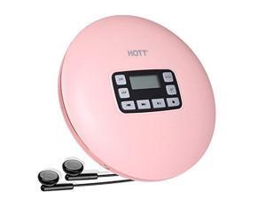 HOTT CD611 Portable CD Player With LED Display, Anti-Skip Protection, Shockproof Function Personal Compact Disc CD Walkman With Headphone Jack And Power Adapter (Pink) HOTT CD611 Portable CD Player With LED Display, Anti-Skip Protection, Shockproof Function Personal Compact Disc CD Walkman With Headphone Jack And Power Adapter (Pink)