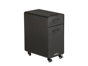 VARIDESK Slim Cabinet for Office Storage with Two Drawers, Charcoal-Grey VARIDESK Slim Cabinet for Office Storage with Two Drawers, Charcoal-Grey