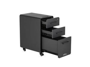 VARIDESK Slim FileCabinet for Office Storage with Three Drawers, Charcoal-Grey VARIDESK Slim FileCabinet for Office Storage with Three Drawers, Charcoal-Grey