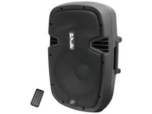 8'' 600 Watt Bluetooth Powered Speaker System With USB Flash Reader, AUX/MP3 Input and Included Remote Control 8'' 600 Watt Bluetooth Powered Speaker System With USB Flash Reader, AUX/MP3 Input and Included Remote Control