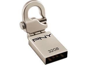 PNY Hook Attach? 32 GB USB 2.0 Flash Drive - Metallic PNY Hook Attach? 32 GB USB 2.0 Flash Drive - Metallic