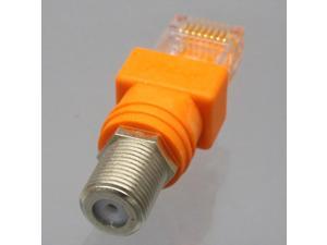 Adapter F Female to RJ45 Male Coaxial Coax Barrel Coupler RJ45 to RF Connector Adapter F Female to RJ45 Male Coaxial Coax Barrel Coupler RJ45 to RF Connector