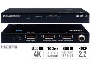 Key Digital KD-DA1x2 1 Input to 2 Outputs HDMI Distribution Amplifier, supports Ultra HD/4K & HDCP 2.2 Key Digital KD-DA1x2 1 Input to 2 Outputs HDMI Distribution Amplifier, supports Ultra HD/4K & HDCP 2.2