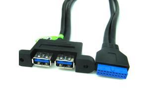 ModMyMods USB 3.0 20-Pin to Dual Type-A Extension Cable with Panel Mounts (CAB248) ModMyMods USB 3.0 20-Pin to Dual Type-A Extension Cable with Panel Mounts (CAB248)