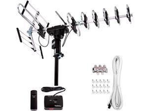 FSA-3806 Outdoor 4K HDTV Antenna Up to 200 Mile with Motorized 360 Degree Rotation Design, 2019 newest model UHF/VHF/FM Radio with Remote Control plus Installation Kit FSA-3806 Outdoor 4K HDTV Antenna Up to 200 Mile with Motorized 360 Degree Rotation Design, 2019 newest model UHF/VHF/FM Radio with Remote Control plus Installation Kit