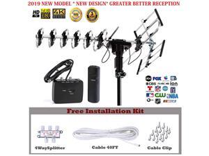 FSA-3806 Outdoor 4K HDTV Antenna Up to 200 Mile with Motorized 360 Degree Rotation Design, 2019 newest model UHF/VHF/FM Radio with Remote Control plus Installation Kit FSA-3806 Outdoor 4K HDTV Antenna Up to 200 Mile with Motorized 360 Degree Rotation Design, 2019 newest model UHF/VHF/FM Radio with Remote Control plus Installation Kit