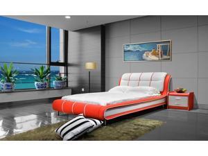 Greatime B1190 California King Red&White Platform Bed Greatime B1190 California King Red&White Platform Bed