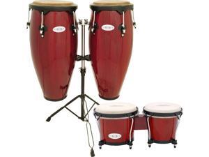 Toca Synergy Conga Set with Stand and Bongos Red Toca Synergy Conga Set with Stand and Bongos Red