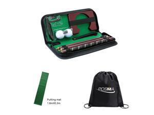 Posma PG020AA Golf Putter kit set with1.8mX0.3m putting mat in a golfers carry bag - perfect for Indoor outdoor golf putting training practice aid Posma PG020AA Golf Putter kit set with1.8mX0.3m putting mat in a golfers carry bag - perfect for Indoor outdoor golf putting training practice aid
