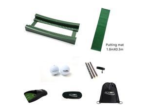 Posma PG100C Golf Easy Carry Putt Training short Track Gift Set With Tour Ball+Auto Return Putting Cup+Detachable Wooden putter+1.8m x 0.3m Putting Mat+Golf Putt Trainer Laser Aid+Cinch Sack Carry Bag Posma PG100C Golf Easy Carry Putt Training short Track Gift Set With Tour Ball+Auto Return Putting Cup+Detachable Wooden putter+1.8m x 0.3m Putting Mat+Golf Putt Trainer Laser Aid+Cinch Sack Carry Bag