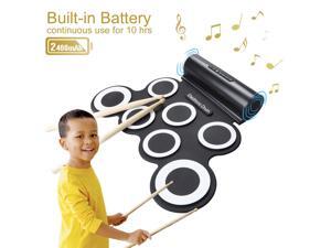 Electronic Drum Set Foldable Drum Pads Kit Built in Speaker With DrumSticks Foot Pedals 7 Drum Pads Electronic Drum Set Foldable Drum Pads Kit Built in Speaker With DrumSticks Foot Pedals 7 Drum Pads