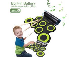 Portable Electronic Roll-Up Drum Kit, Foldable Drum Set Built in Speaker With DrumSticks, Foot Pedals and Power Supply 7 Portable Electronic Roll-Up Drum Kit, Foldable Drum Set Built in Speaker With DrumSticks, Foot Pedals and Power Supply 7