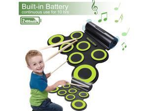 Rechargeable Electronic Roll-Up Drum Kit, Foldable Drum Set Built in Speaker With DrumSticks, Foot Pedals CoastaCloud 7 Rechargeable Electronic Roll-Up Drum Kit, Foldable Drum Set Built in Speaker With DrumSticks, Foot Pedals CoastaCloud 7