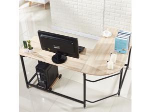 L-Shaped Corner Computer Desk PC Laptop Study Table Workstation Home Office Wood L-Shaped Corner Computer Desk PC Laptop Study Table Workstation Home Office Wood