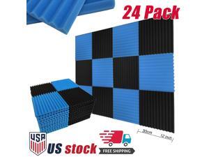 24 Pack Acoustic Foam Studio Soundproofing Foam Wall Panel WedgeTiles 12X12X1" Blue/Black 24 Pack Acoustic Foam Studio Soundproofing Foam Wall Panel WedgeTiles 12X12X1" Blue/Black
