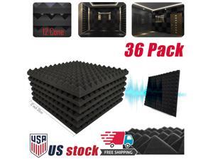 36 Pack Soundproofing Foam Studio Panel Wedge Acoustic Foam Tiles 12"x12" x1”Black 36 Pack Soundproofing Foam Studio Panel Wedge Acoustic Foam Tiles 12"x12" x1”Black